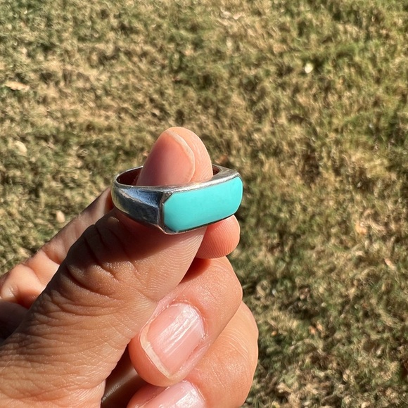 Turquoise 925 Sterling Silver Band - Picture 4 of 5